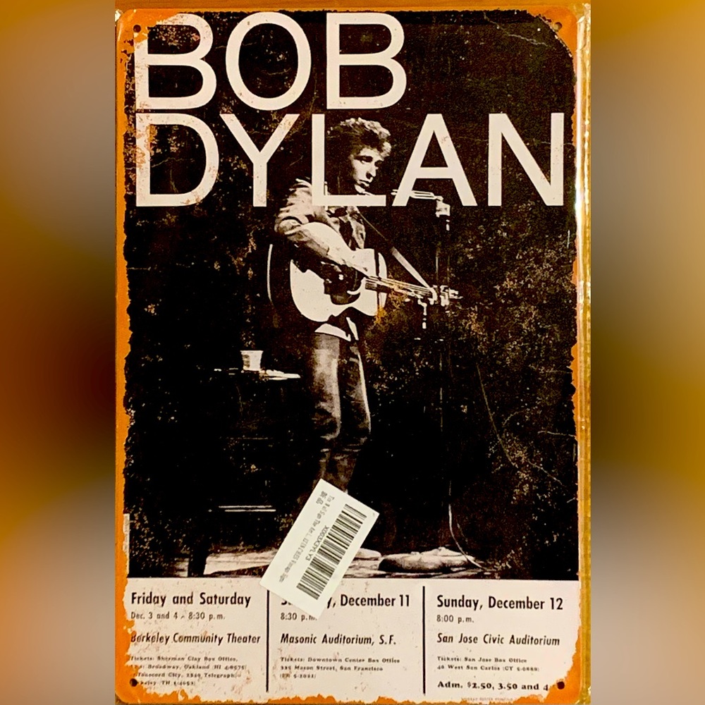 “ Bob Dylan ” vintage tin sign